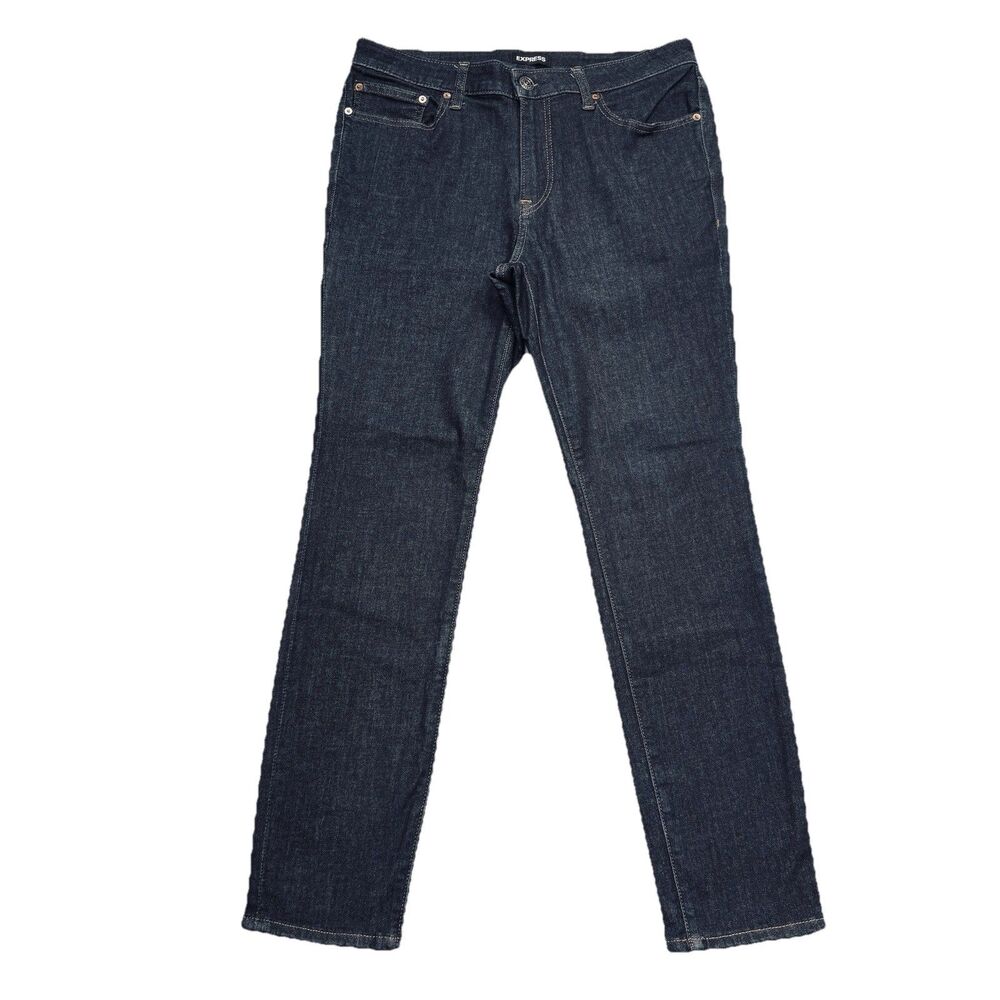 Express Skinny Jeans Mens 32x30 Measures 32x29 Dark Wash Blue Denim Stretch